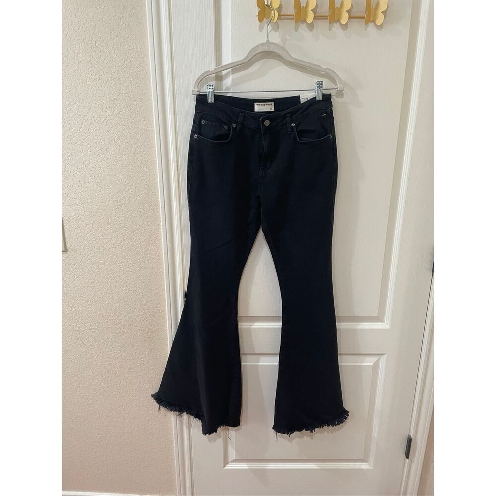 Free People We The Free Emre Flare Jeans Bell Bottom Black Western Boho - Picture 2 of 8